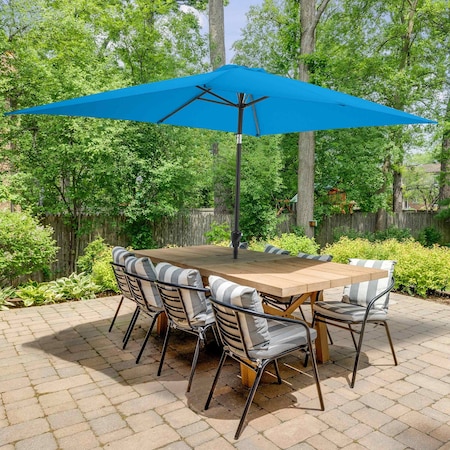 Pure Garden 10 Rectangular Umbrella, Bright Blue 50-LG1281